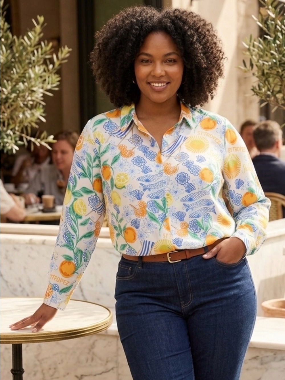 NWOT Rose & Olive St. Tropez Soleil Resort Button Down Blouse Size 1X